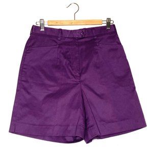 Resort Two Joey Rodolfo Mom Shorts High Rise Eggplant Purple Cotton Womens 8/40